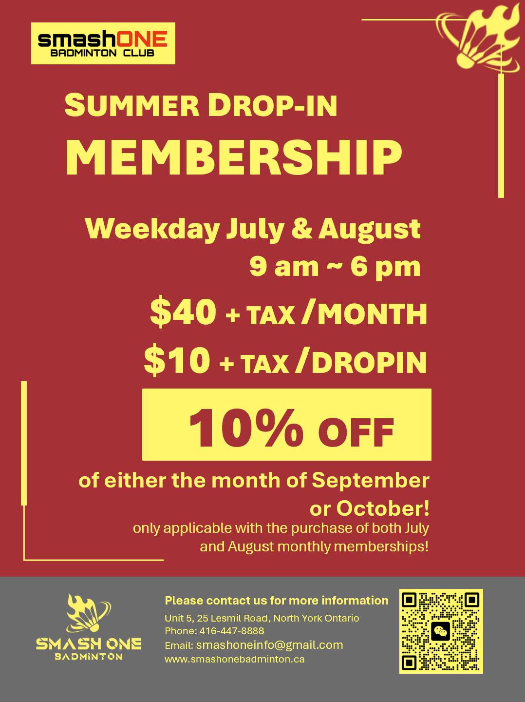 Summer Drop-in Membership